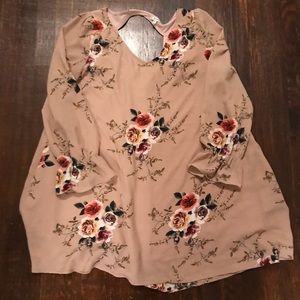 Taupe Floral Dress- Boutique
